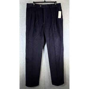 Lauren Ralph Lauren Corduroy Pants Men 34 Navy Blue Slash Pockets Cuffed Classic